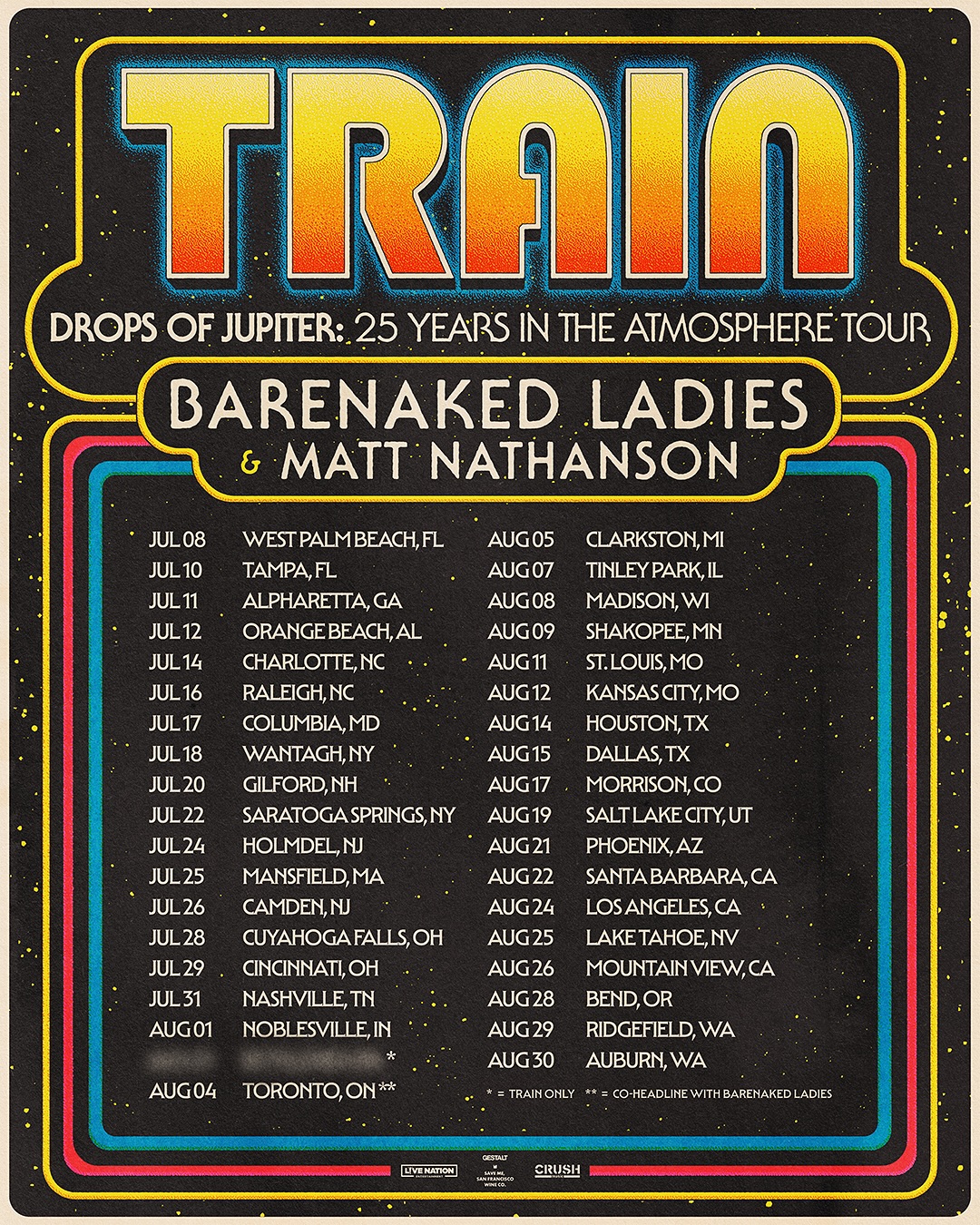 Train The Drops of Jupiter Tour Poster 2024